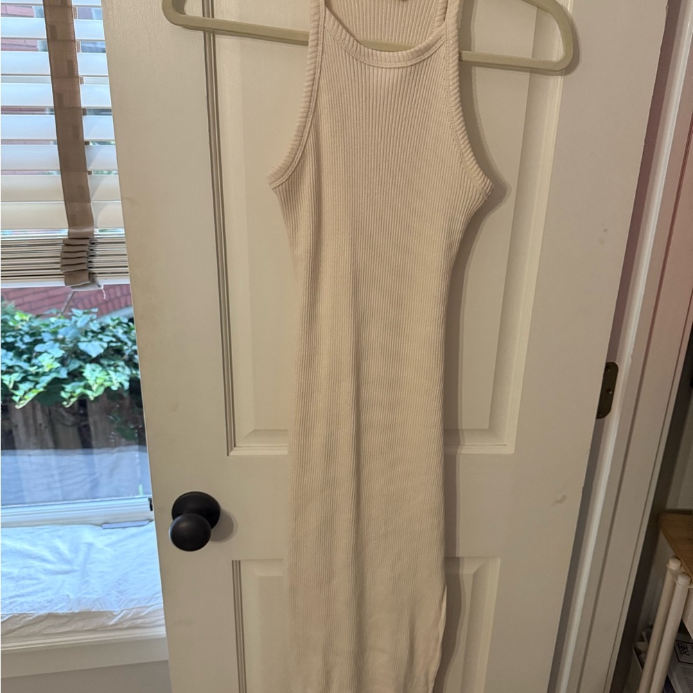 Lush | Cream Ribbed Dress | SM